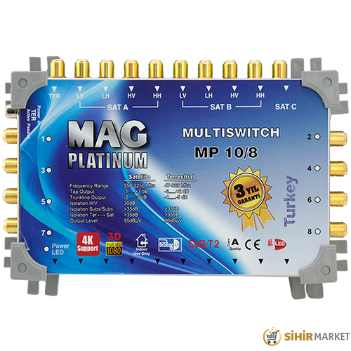 MAG PLATINUM 10*8 KASKATLI UYDU SANTRALİ