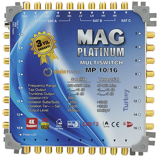 MAG PLATINUM 10*16 KASKATLI UYDU SANTRALİ