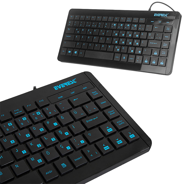 EVEREST KB-410 USB Q MİNİ KLAVYE 1.5M KABLO SLİM KLAVYE