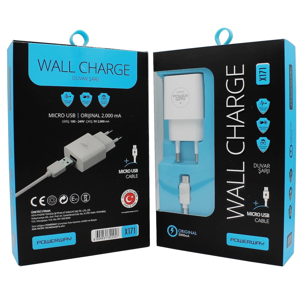 POWERWAY X171 5V 2000mA MICRO SAMSUNG USB ŞARJ ALETİ