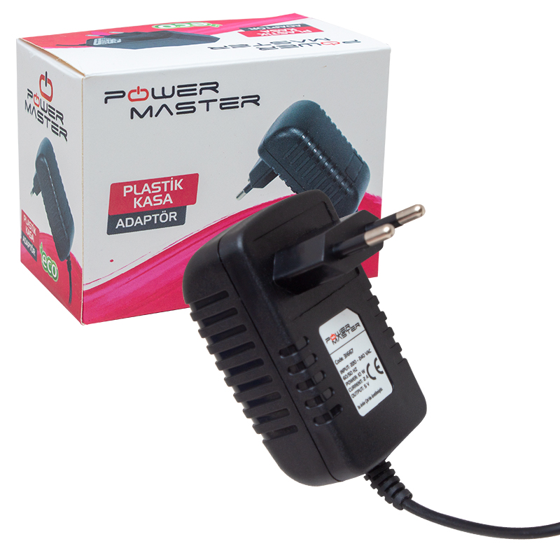 POWERMASTER PM-31667 5 VOLT 2 AMPER PLASTİK ADAPTÖR 3.5*1.35 UÇ 