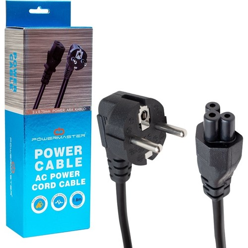POWERMASTER 3 X 0.75MM 1.8 METRE NOTEBOOK YONCA POWER KABLOSU-YONCA KABLO KUTULU