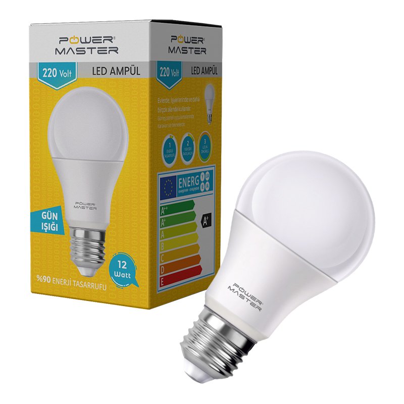 POWERMASTER PMLED-12G E27 850LMN 12 WATT 220 VOLT 3200K GÜN IŞIĞI LED AMPUL