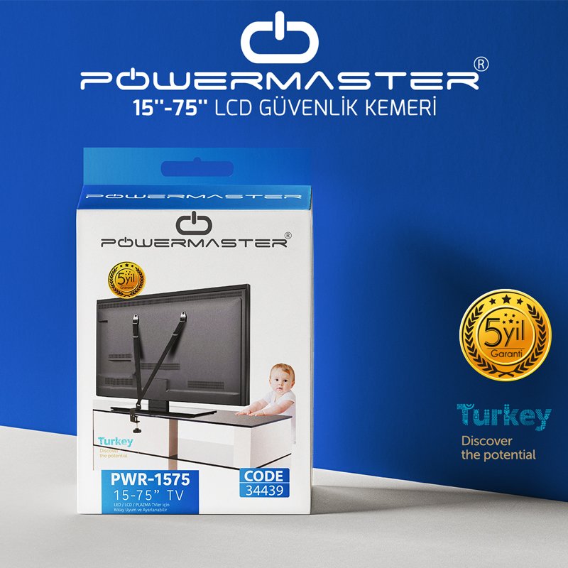 POWERMASTER PWR-1575 15''-75'' LCD GÜVENLİK KEMERİ (LCD VE BEBEK GÜVENLİK KEMERİ)