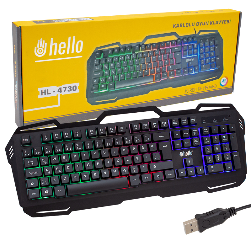 HELLO HL-4730 KABLOLU OYUNCU (GAMING) KLAVYE